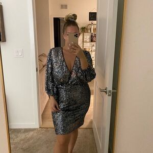 Sequined Long Sleeve Dress